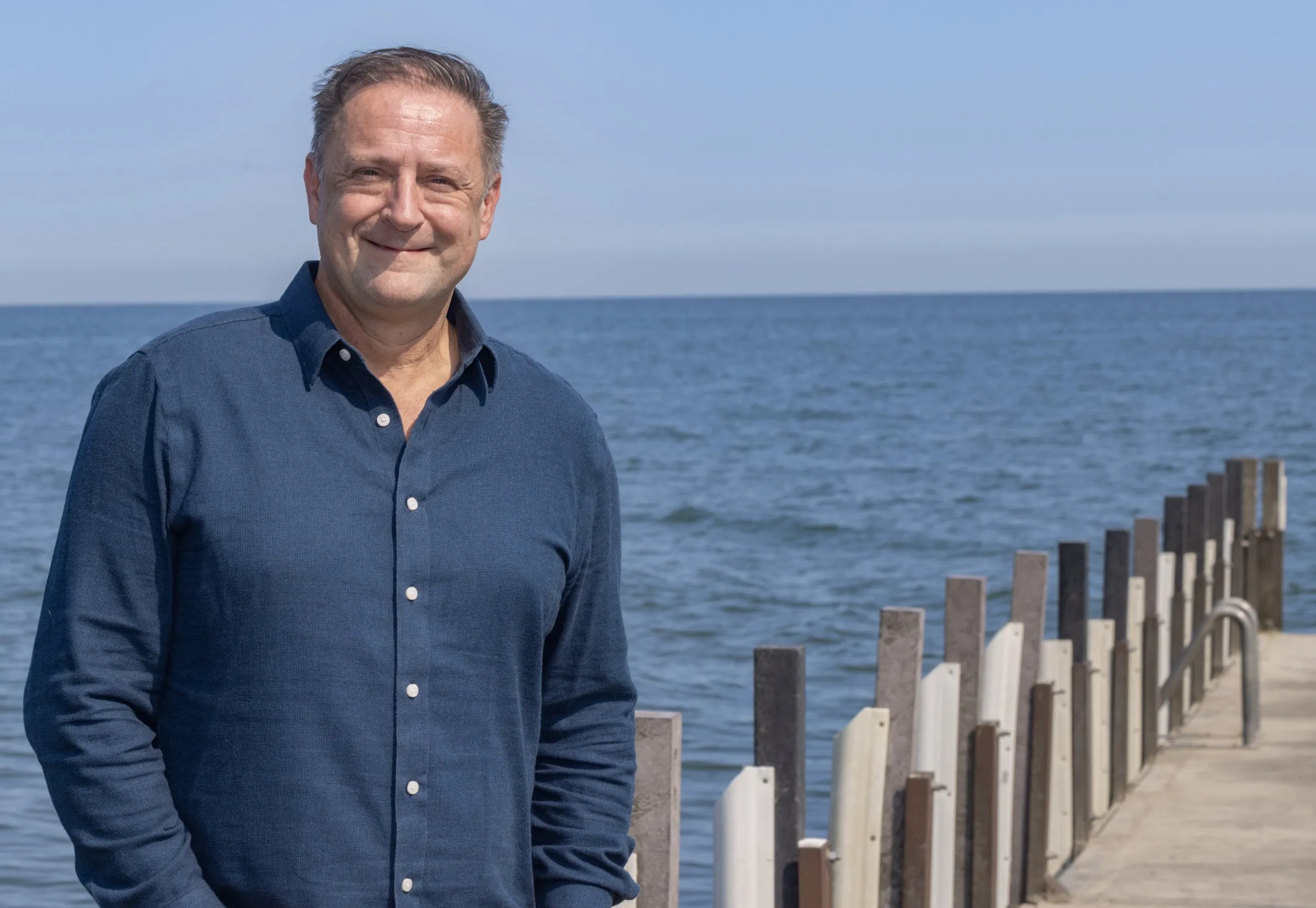 Keith Hileman on the Lake Erie shoreline